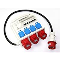 Unidad de Distribución de Energía Cee 32A 400V 4 X 230V 2 X 16A 1 X 32A Fi-Absicherung Centro de Distribución de Energía…